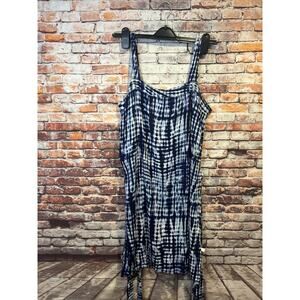 NWT Ny&C Blue Tie Dye Swim Cover Side Tie Women’s Size Xl